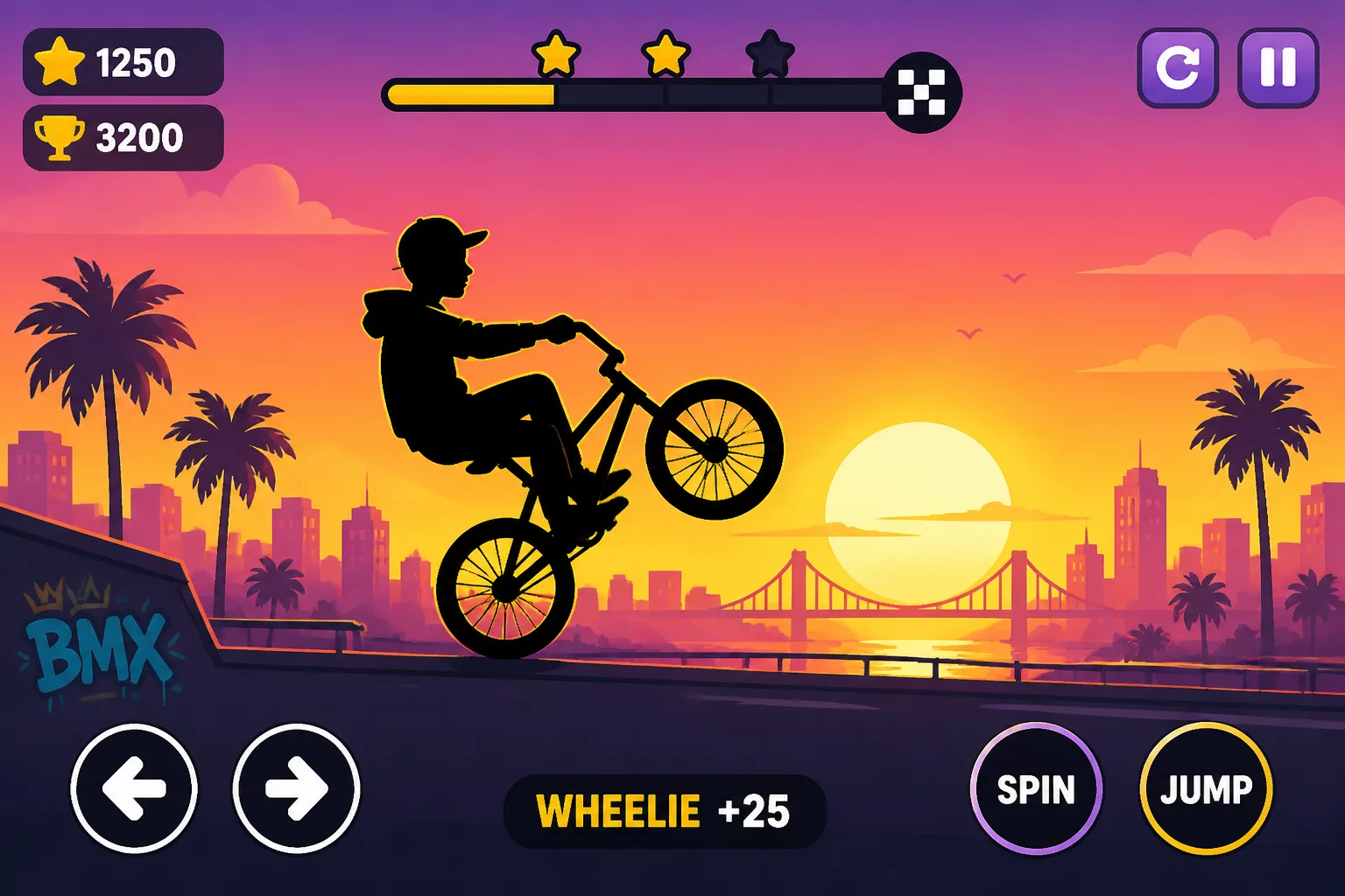 BMX Wheelie Challenge Stunt