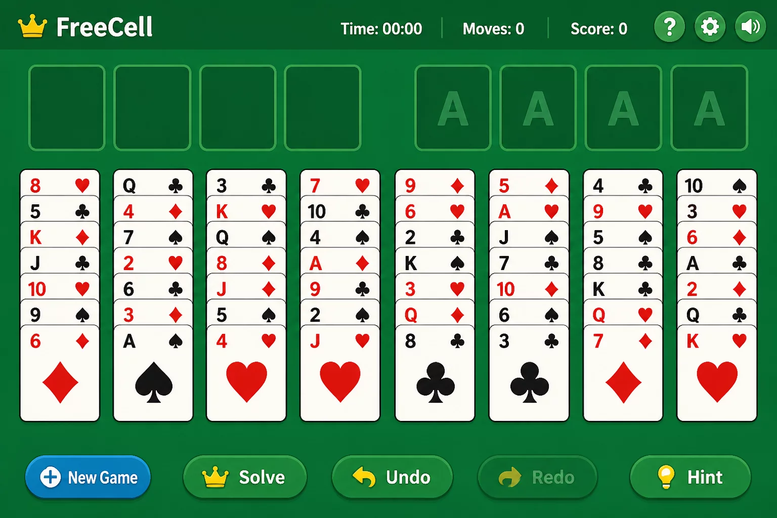 FreeCell Classic Board